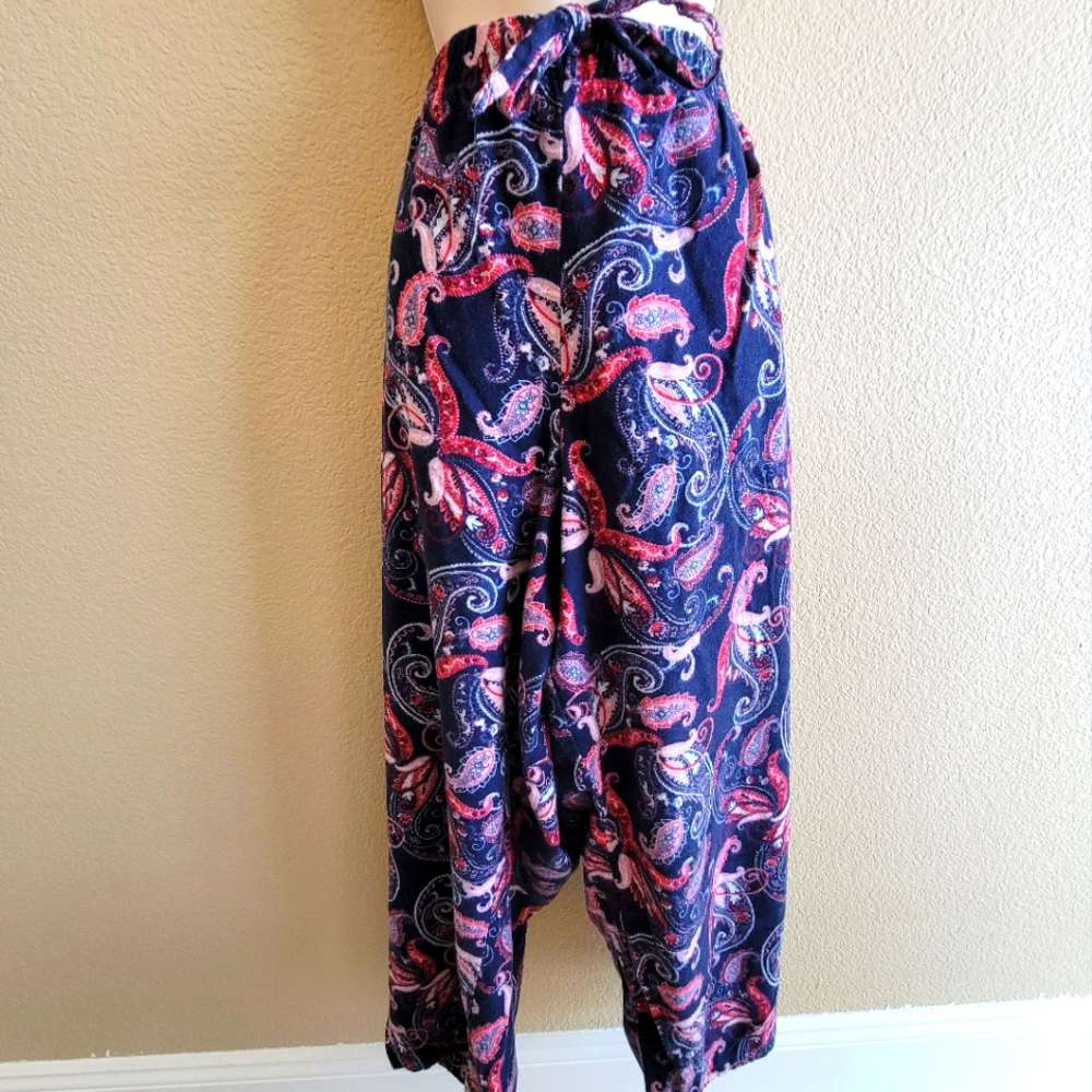 Liz Claiborne paisley  flannel drawstring lounge pants